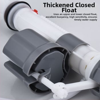 WC tartály beömlő szelep készlet, műanyag, könnyű telepítés, egy darabból álló formázás, univerzális kompatibilitás