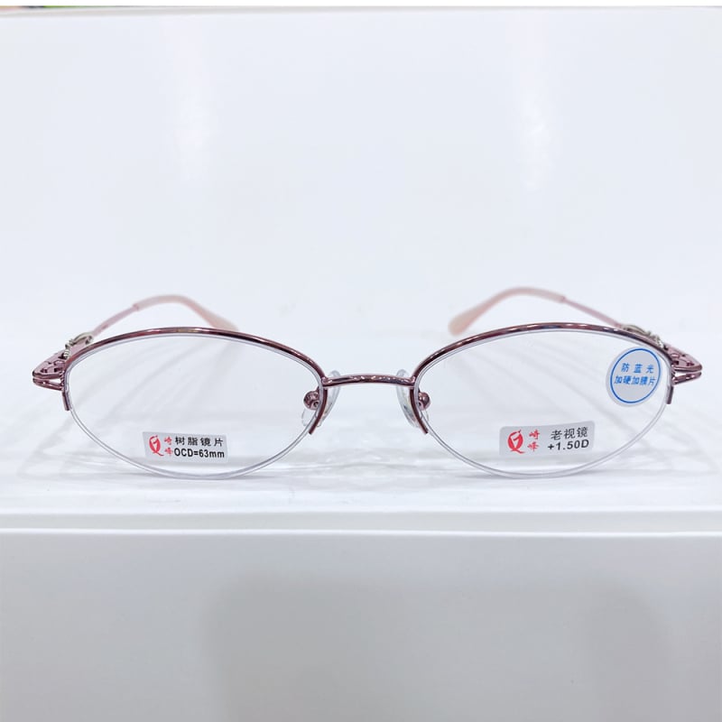 Női olvasó szemüveg, lencsék gyantából, anti-kék fény, anti-fáradtság, UV védelem, félkeret, aszferikus lencsék