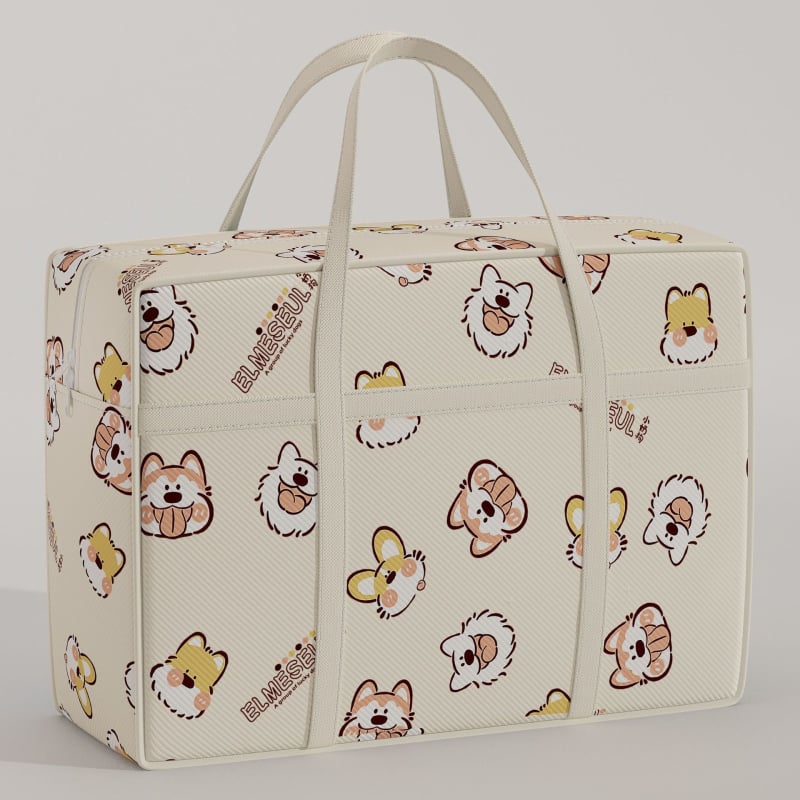 Kocka alakú tároló táska nem szövött anyagból, többfunkciós, aranyos rajzfilm stílus