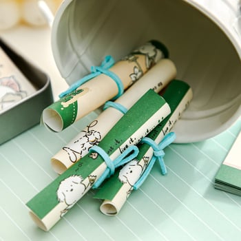 MR.paper koreai stílusú aranyos post-it jegyzetfüzet, cicák és kutyák esőcsizmában, ragasztható, 90 belső oldal