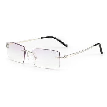 Férfiak számára keret nélküli olvasó szemüveg, diamantvágott élekkel, kékfény elleni védelem, sugárzás elleni védelem, fáradtság elleni védelem, UV védelem