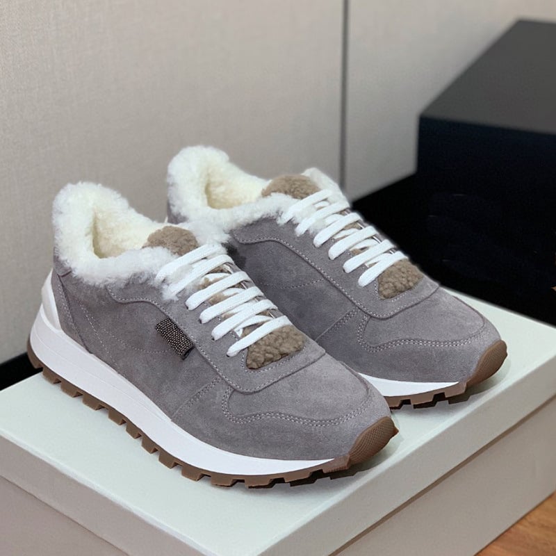 Дамски кожени маратонки с вълнена подплата, дебели подметки, връзки отпред, нисък ток 1–3 см