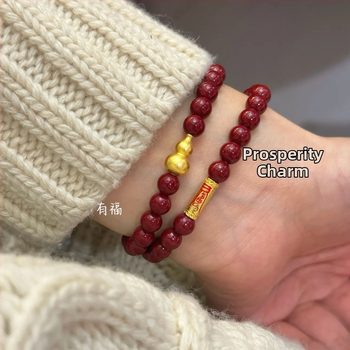 Cinnabar Geometrický náramok pre ženy, ručne vyrobený, prírodný štýl