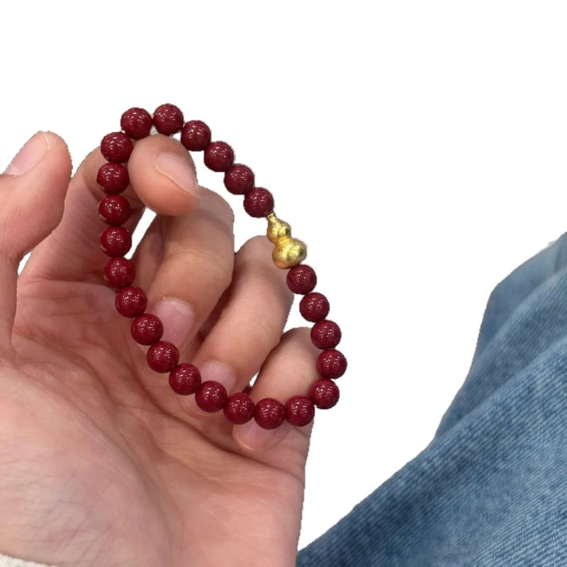 Cinnabar geometriai karkötő nőknek, kézzel készített, természetes stílus