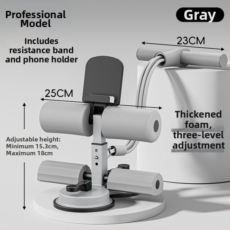Sit-up asistent so stojanom na telefón, vnútorný tréner brucha so sacou a šesťtrubkovým rámom, vhodný do kancelárie a domova, hmotnosť 980 g