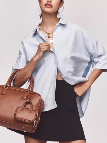 Női rövid ujjú ing kardigán stílusban, patchwork panelek, ingnyak, pamut-keverék anyag poliészterrel