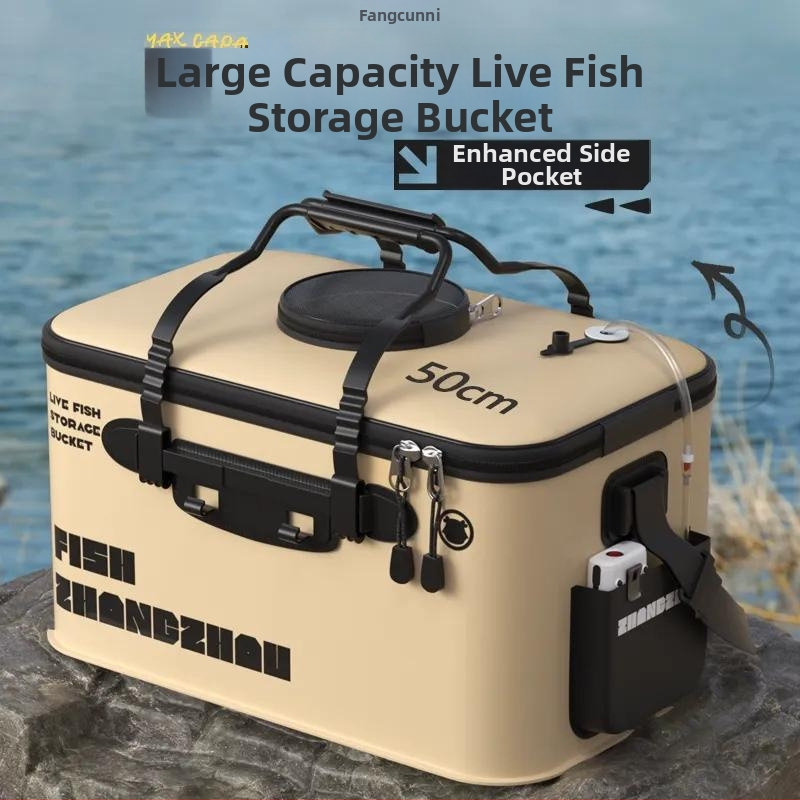 Sklopné EVA vedro na živé ryby, rybárske príslušenstvo, posilnená konštrukcia