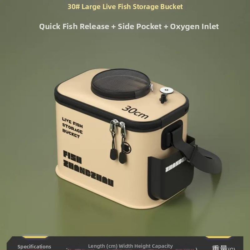Sklopné EVA vedro na živé ryby, rybárske príslušenstvo, posilnená konštrukcia
