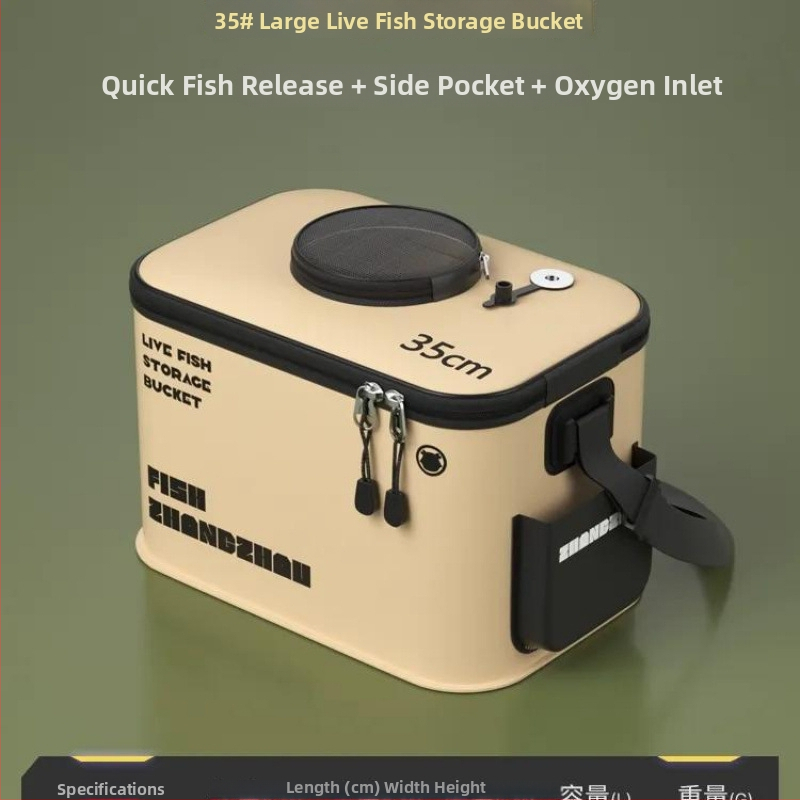 Sklopné EVA vedro na živé ryby, rybárske príslušenstvo, posilnená konštrukcia