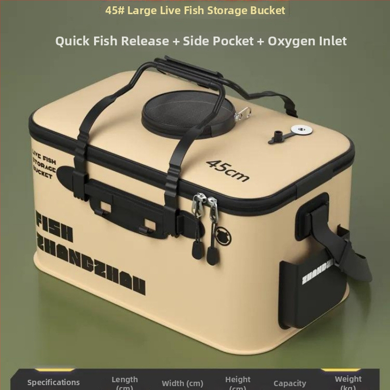 Sklopné EVA vedro na živé ryby, rybárske príslušenstvo, posilnená konštrukcia