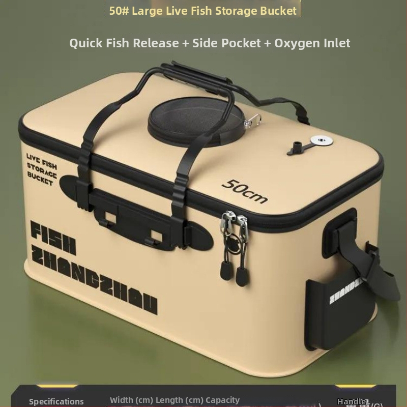 Sklopné EVA vedro na živé ryby, rybárske príslušenstvo, posilnená konštrukcia