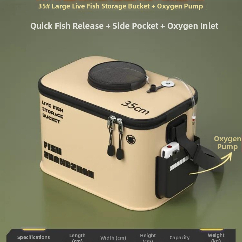 Sklopné EVA vedro na živé ryby, rybárske príslušenstvo, posilnená konštrukcia