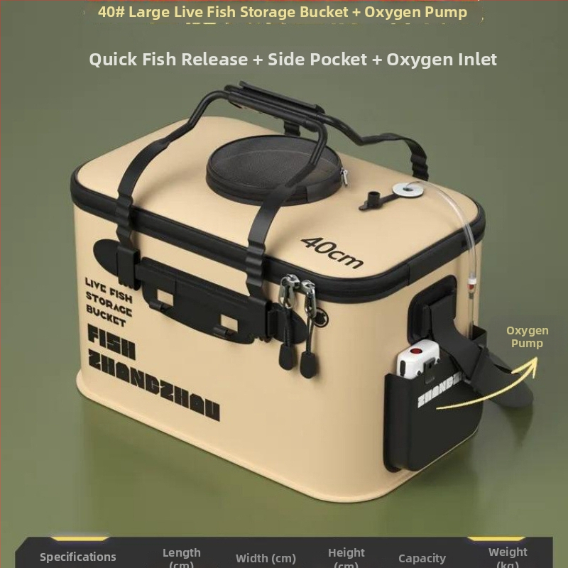 Sklopné EVA vedro na živé ryby, rybárske príslušenstvo, posilnená konštrukcia