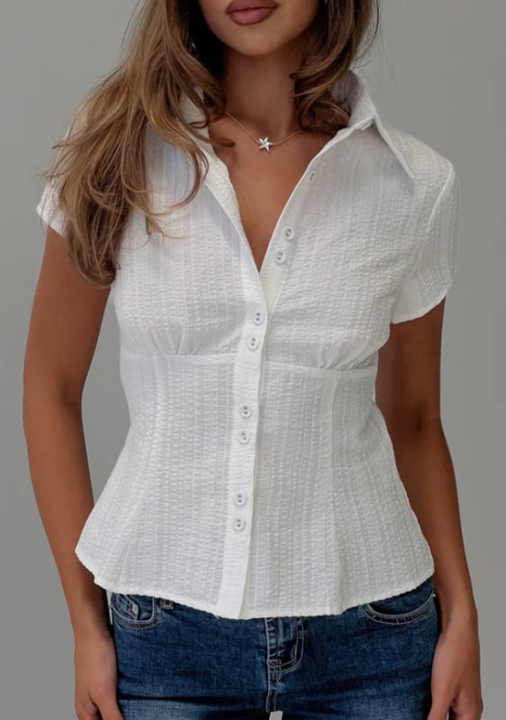 Ing, pamut 90-95%, egyszínű, rövid ujjú, szűk fazon