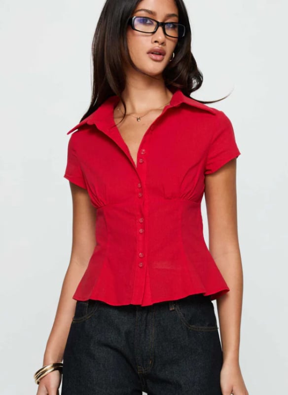 Ing, pamut 90-95%, egyszínű, rövid ujjú, szűk fazon