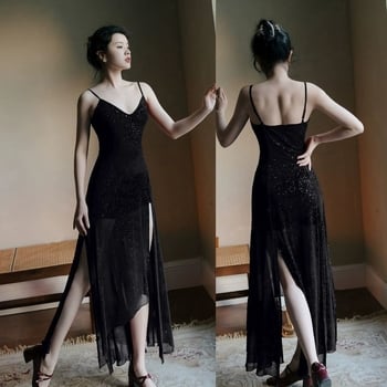 Aszimmetrikus, elasztikus vállpántos hosszú szoknya hastánchoz – Broadway Jazz stílus, poliészter, férfiak számára, 2022 nyár