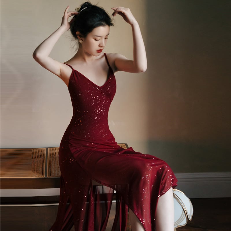 Aszimmetrikus, elasztikus vállpántos hosszú szoknya hastánchoz – Broadway Jazz stílus, poliészter, férfiak számára, 2022 nyár