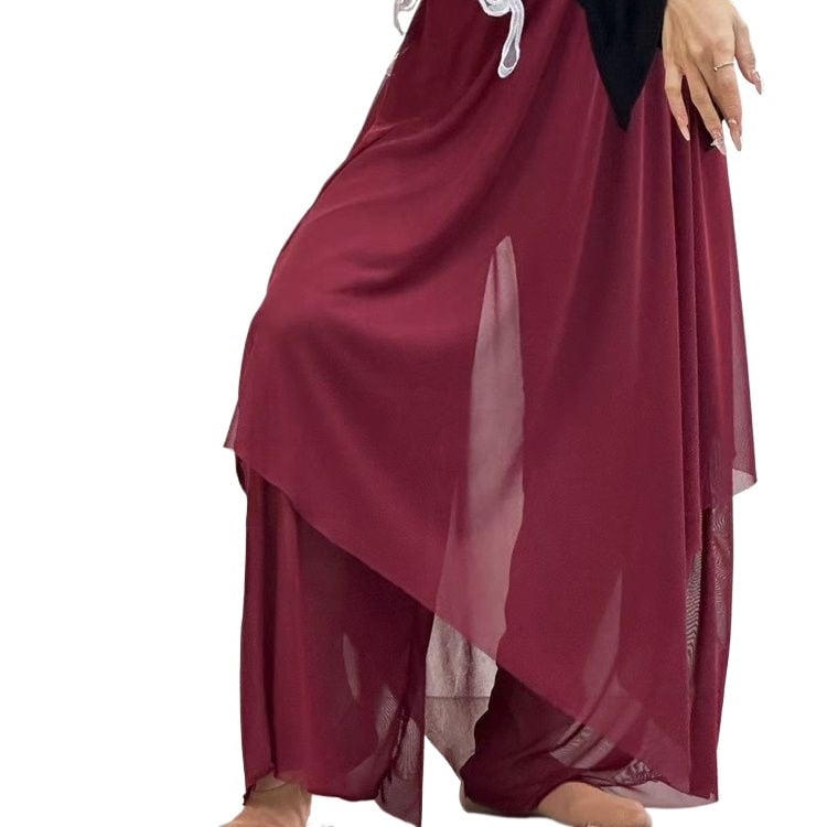 Σετ χορού για ενήλικες, χωρίς μανίκια, μοντέρνο χορευτικό ρούχο, πολυεστερική ύφανση, πάνω και φούστα.