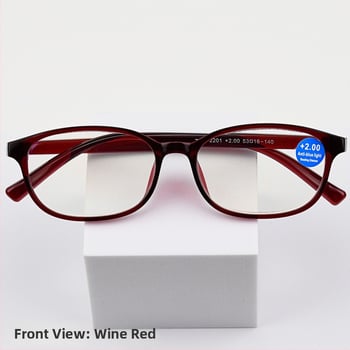 Ovális keretes TR90 olvasó szemüveg PC lencsékkel, anti-sugárzás, UV védelem és kékfény szűrés