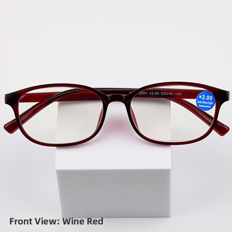 Ovális keretes TR90 olvasó szemüveg PC lencsékkel, anti-sugárzás, UV védelem és kékfény szűrés