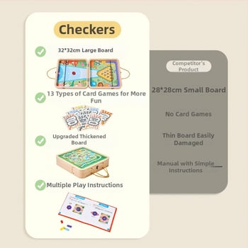 Minden egyben oktatási asztali játék: Go/Gomoku, puzzle, 0–14 éveseknek, márka Lele fish