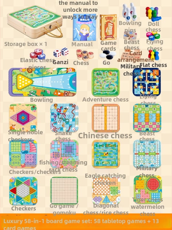 Minden egyben oktatási asztali játék: Go/Gomoku, puzzle, 0–14 éveseknek, márka Lele fish