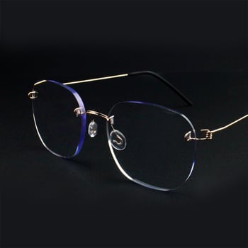 Keret nélküli olvasószemüveg fém kerettel, gyanta lencsékkel, anti-kék fény, kis arcra illeszkedik, dioptria +1.00-tól +3.50-ig.