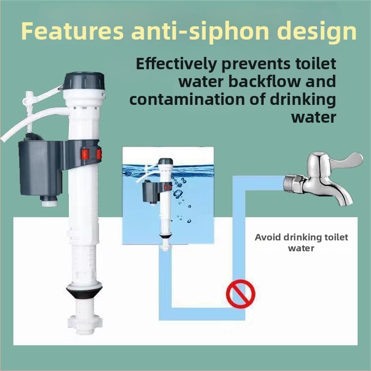 ABS WC-szelepszett – három darabos készlet: bevezető szelep, kifolyó szelep és öblítő gomb, kézi szerelés, modern stílus