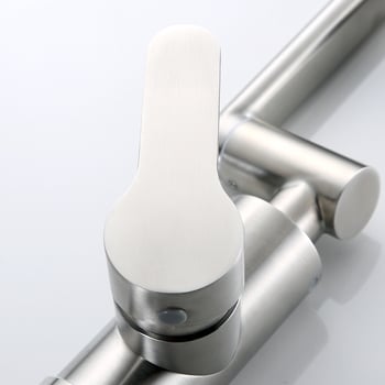 304 rozsdamentes acélból készült, kefés felületű mosdó alatti fürdőszobai csaptele, forgó és összecsukható, meleg/hideg víz, modell FSN-9106