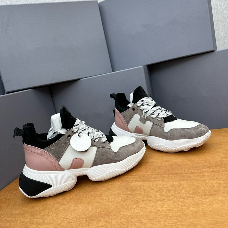 Γυναικεία casual παπούτσια με παχιά πλατφόρμα για αύξηση ύψους, δερμάτινο επάνω, κορδόνια, μεσαίο ύψος, μοτίβο χρωματικού μπλοκ