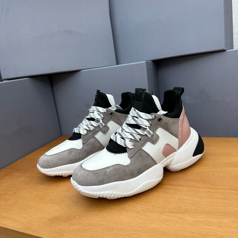 Γυναικεία casual παπούτσια με παχιά πλατφόρμα για αύξηση ύψους, δερμάτινο επάνω, κορδόνια, μεσαίο ύψος, μοτίβο χρωματικού μπλοκ