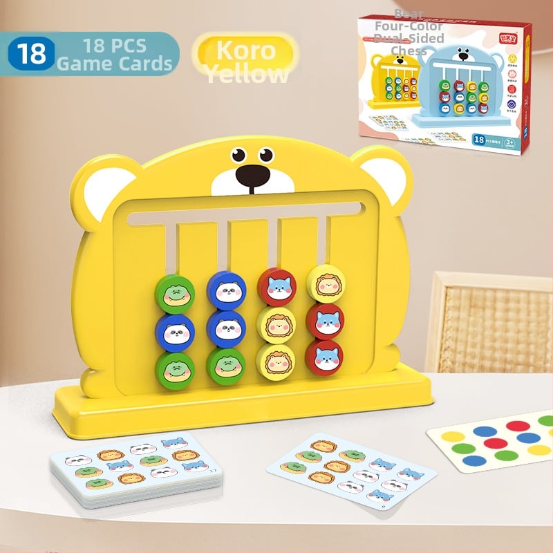 Montessori oktatási puzzle: kétoldalas sakk-tábla gyerekeknek, 4–14 évesek, fejleszti a logikai gondolkodást és a szem-kéz koordinációt