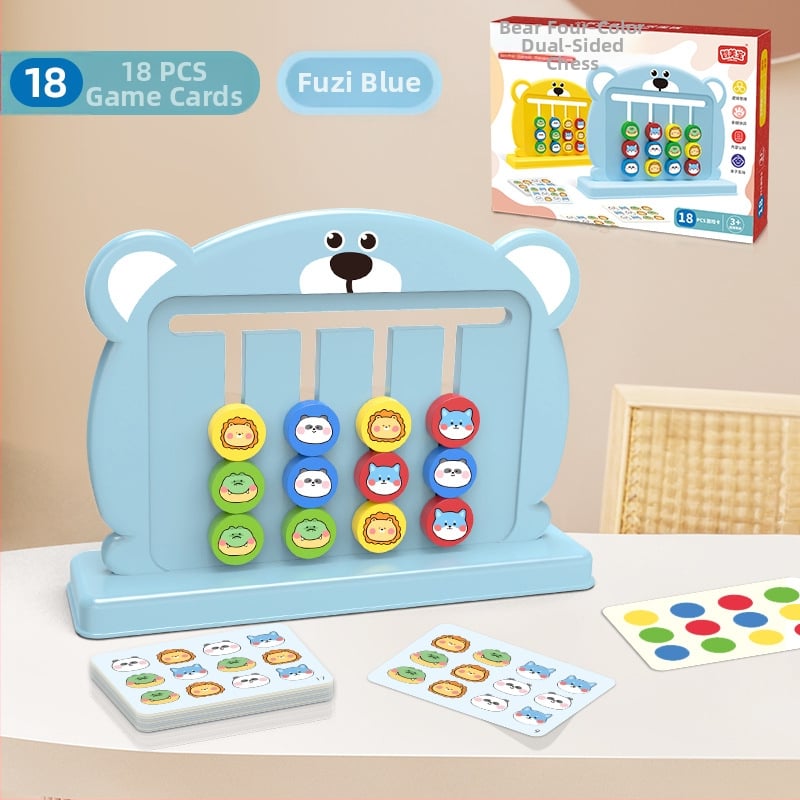 Montessori oktatási puzzle: kétoldalas sakk-tábla gyerekeknek, 4–14 évesek, fejleszti a logikai gondolkodást és a szem-kéz koordinációt