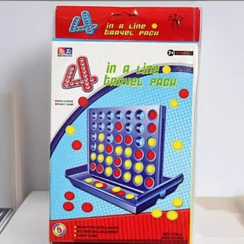 3D családi társasjáték: négy sorban, öt sorban és bingo; műanyagból; korosztályok 7–14, 15–35, 36–60, 61+