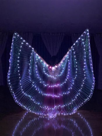LED világító szárnyak hastánchoz — átlátszó horizontális rekvizit; Anyag: poliészter; Márka: Excellent Nuclear; Lista: nyár 2022; Kor: 18–24