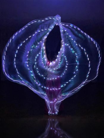 LED világító szárnyak hastánchoz — átlátszó horizontális rekvizit; Anyag: poliészter; Márka: Excellent Nuclear; Lista: nyár 2022; Kor: 18–24