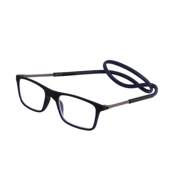 Nyakba akasztható olvasószemüveg összecsukható mágneses karokkal – fém keret, gyanta lencsék, teleszkópos templomok (Model 8203)