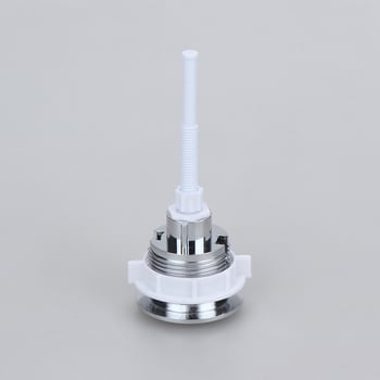 Accesorii pentru rezervorul de toaletă, buton de spălare cu apăsare, rotund, cu filet în partea superioară, finisaj cromat, turnare prin injecție + asamblare, stil modern minimalist