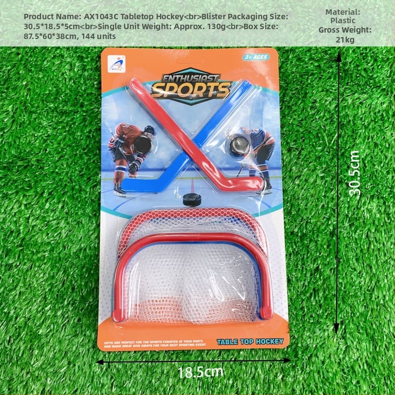 Set de jocuri de masă cu mingi: construcție din plastic; include mini fotbal, curling, tenis de masă și golf; ambalaj blister; potrivit pentru vârsta 15–35