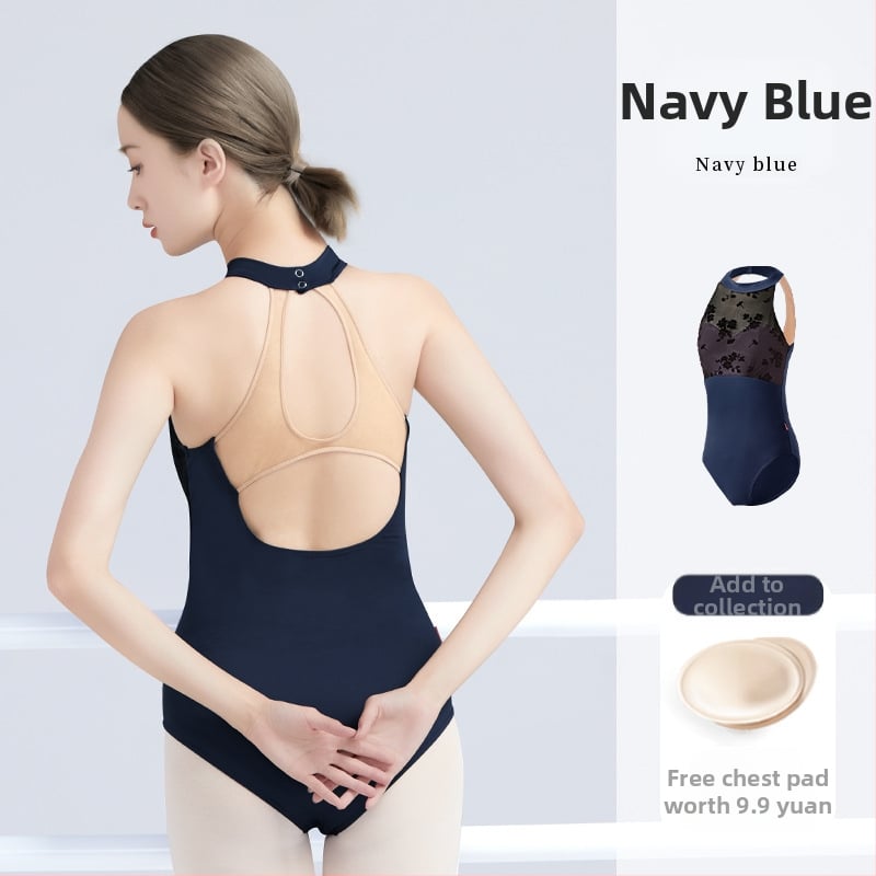 Μονόσωμη χωρίς μανίκια λεοτάρντ με ψηλό λαιμό για μπαλέτο και μοντέρνο χορό, σπάντεξ με επένδυση