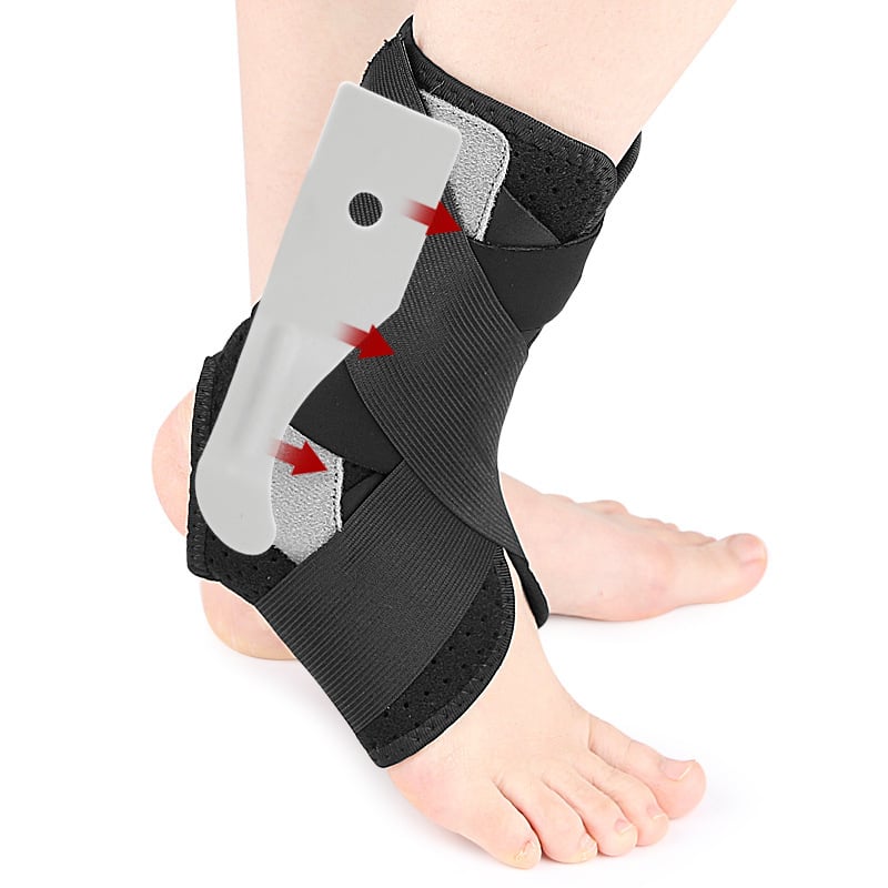 Susținere gleznă - elasticitate dublă, reglabilă și dinamică, material SBR, pentru alergare, ciclism și masaj de recuperare