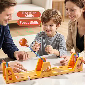 Asztali kétfős interaktív futball–kosárharc játék, oktatási társasjáték, műanyag, JL márka, kéz-szem koordináció, 7–14 évesek