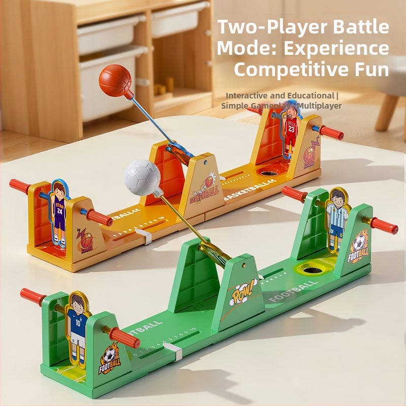 Asztali kétfős interaktív futball–kosárharc játék, oktatási társasjáték, műanyag, JL márka, kéz-szem koordináció, 7–14 évesek