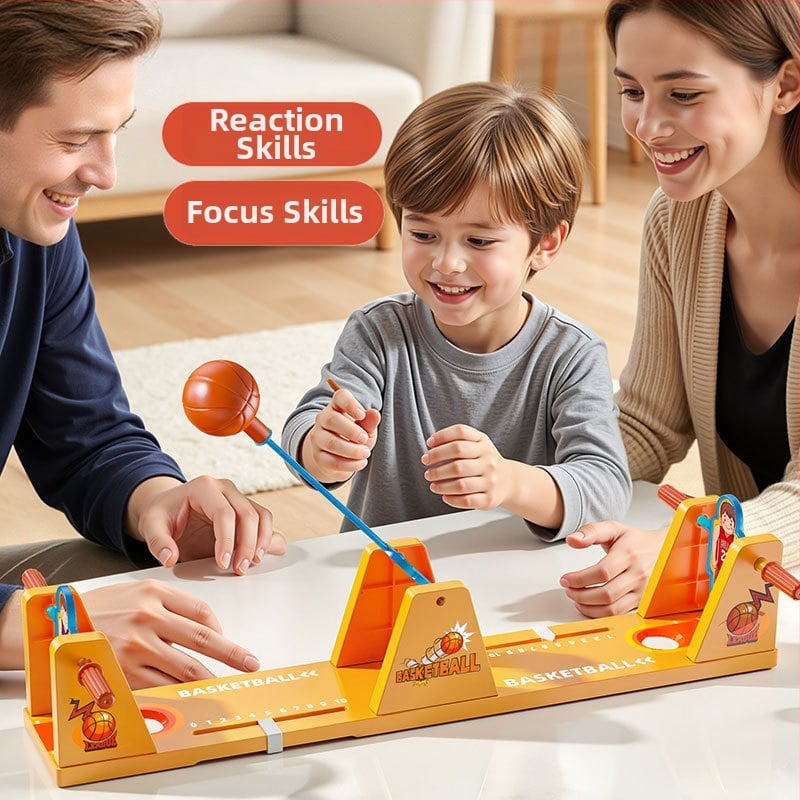Asztali kétfős interaktív futball–kosárharc játék, oktatási társasjáték, műanyag, JL márka, kéz-szem koordináció, 7–14 évesek