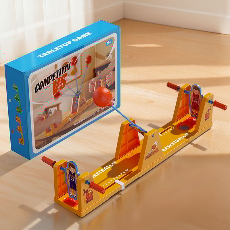 Asztali kétfős interaktív futball–kosárharc játék, oktatási társasjáték, műanyag, JL márka, kéz-szem koordináció, 7–14 évesek