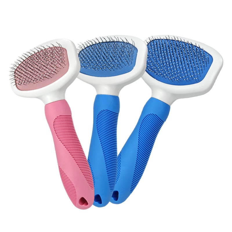 Állatgondozó fésű tű- és gyöngyös sörtékkel, szőrhullás eltávolító és csomóoldó fésű macskáknak és más háziállatoknak — ABS/TPR/rozsdamentes acél