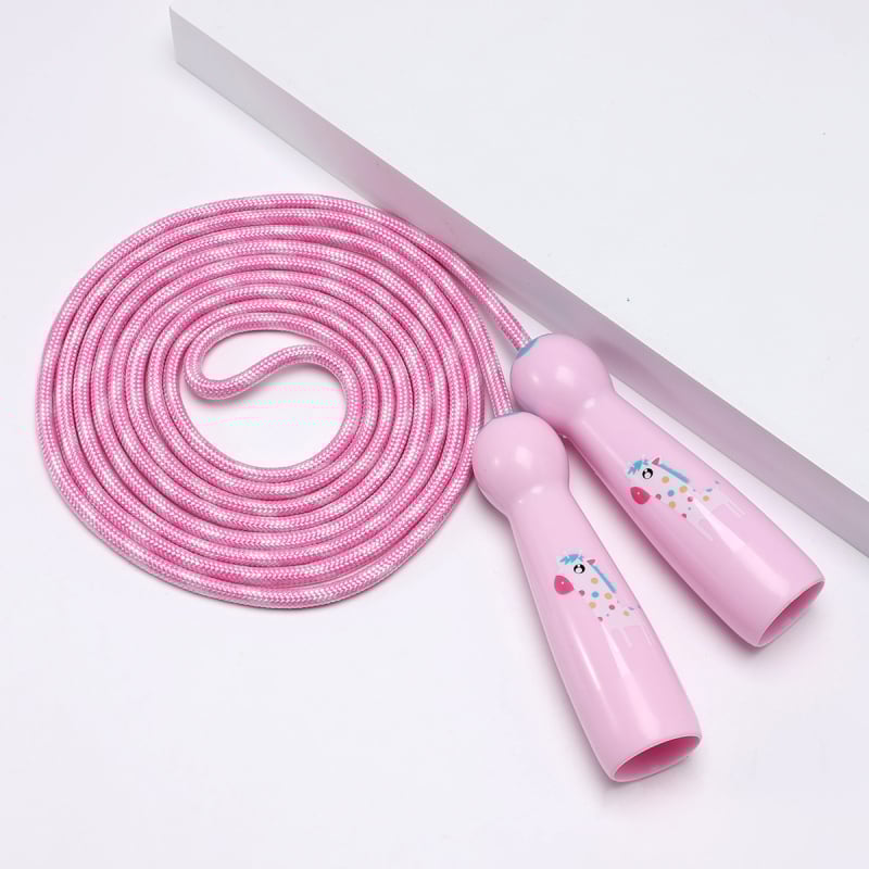 Gyermek ugrókötél – pamut kötélből és ABS markolatokkal, versenyekhez, 5–15 éveseknek, eredet: Kína.