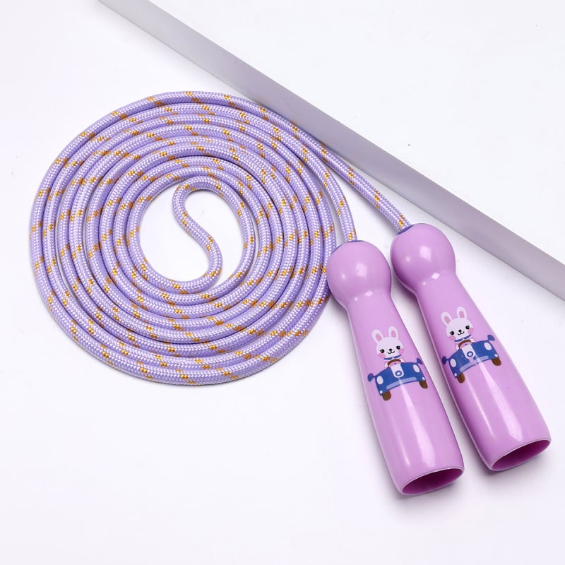 Gyermek ugrókötél – pamut kötélből és ABS markolatokkal, versenyekhez, 5–15 éveseknek, eredet: Kína.