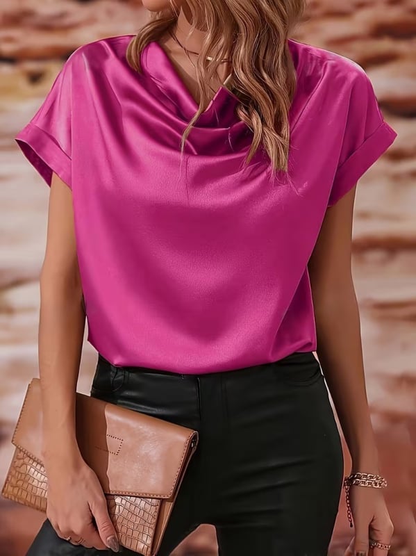 Ing galléros, rövid ujjú, poliészter anyag, elegáns mindennapi viselet