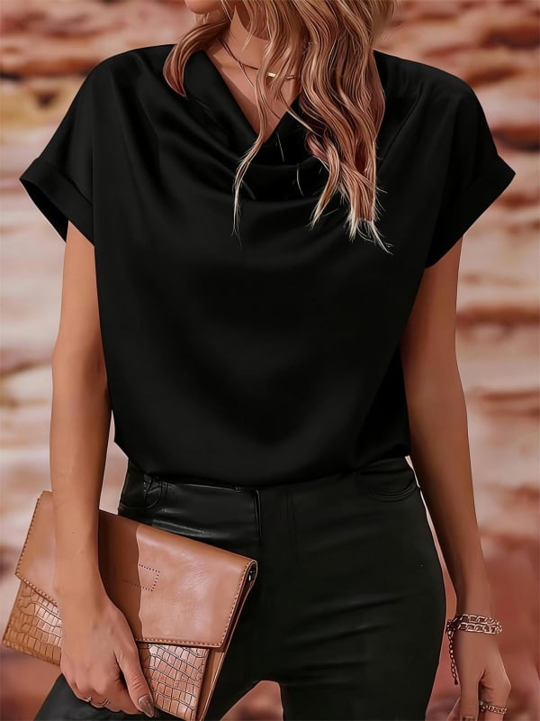 Ing galléros, rövid ujjú, poliészter anyag, elegáns mindennapi viselet